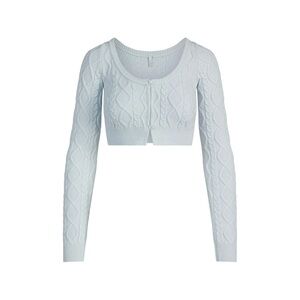 SKIMS CABLE KNIT CROPPED CARDIGAN